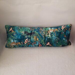 Target Velvet Jungle Theme Body  Pillow 36" Giraffe Cougar Leopard Monkey Sloth